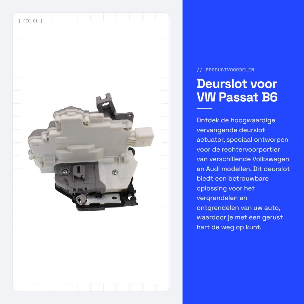 Dailygoods - Deurslot voor VW Passat B6 - Vervangende Deurslot Actuator - Compatibel voor Audi A4 A5 Q5 Q7 - Voor rechterdeur