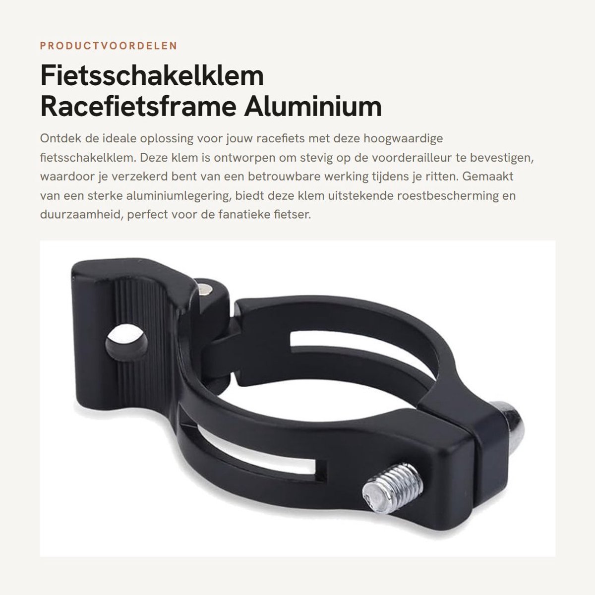 Dailygoods - Fietsschakelklem Racefietsframe - Aluminium Adapter - Duurzaam en Stevig - Voor Voorderailleur - Praktisch en Gebruiksvriendelijk - Gesch...