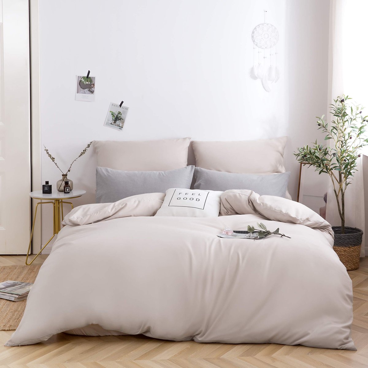 Dailygoods- Dekbedovertrek 135 x 200 cm - 1 Kussensloop 80 x 80 cm - Geborsteld Microvezel - Lichtgewicht Polyester - Ritssluiting - Rustgevende Kleuren - Beddengoed