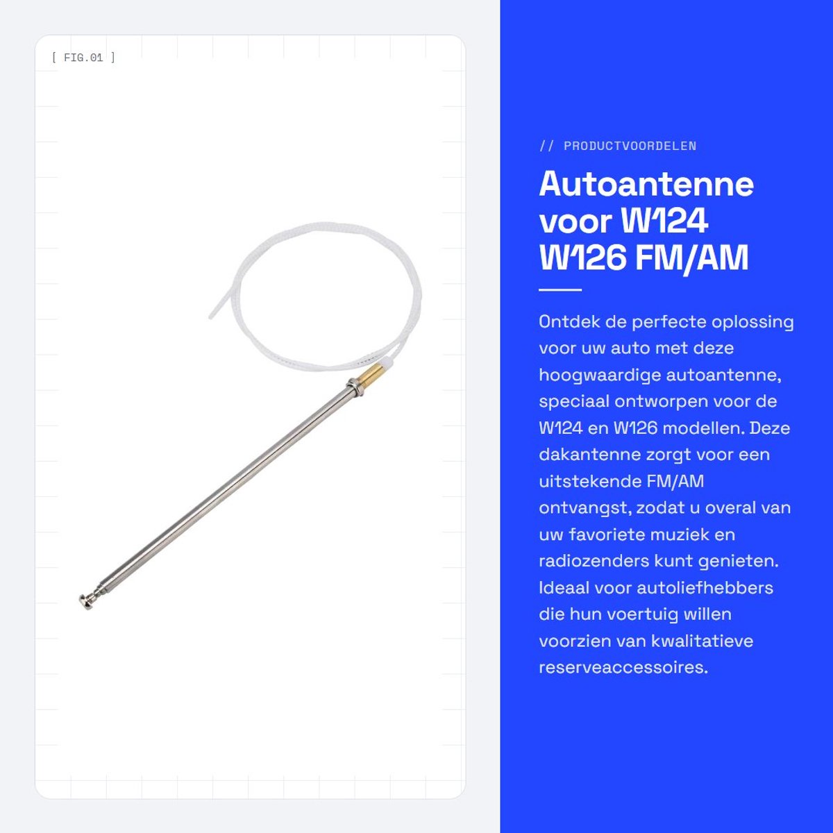 Dailygoods- Autoantenne Universeel - Dakantenne - FM/AM Antennekabel - Reserveaccessoires - Hoogwaardige Kwaliteit - Verbeterde Prestaties