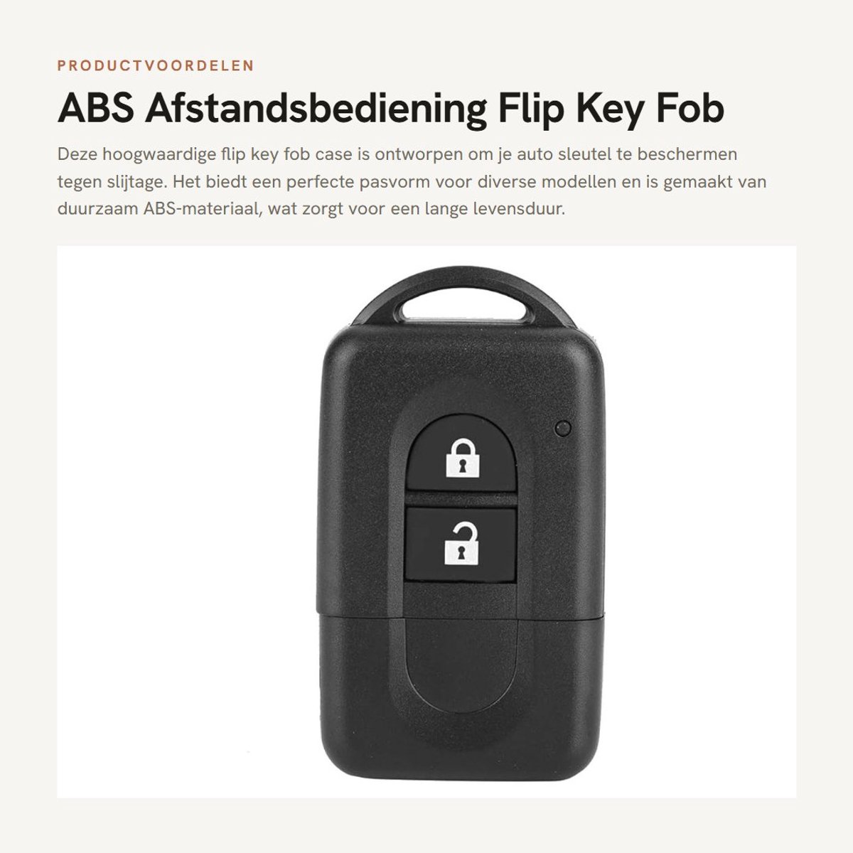 Dailygoods- Afstandsbediening Flip Key Fob - 2 Knop Hoesje - Autosleutel Behuizing - Antidiefstal Bescherming - Perfecte Pasvorm - Hoogwaardige Kwaliteit