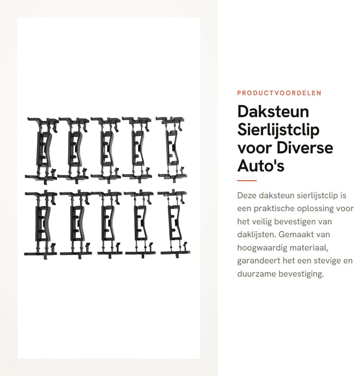 Dailygoods- Druppellijstclip MN142343 - Daksteun - Sierlijstclip - Robuuste Bevestiging - Eenvoudig te Installeren - Duurzaam Materiaal - Daklijstclip