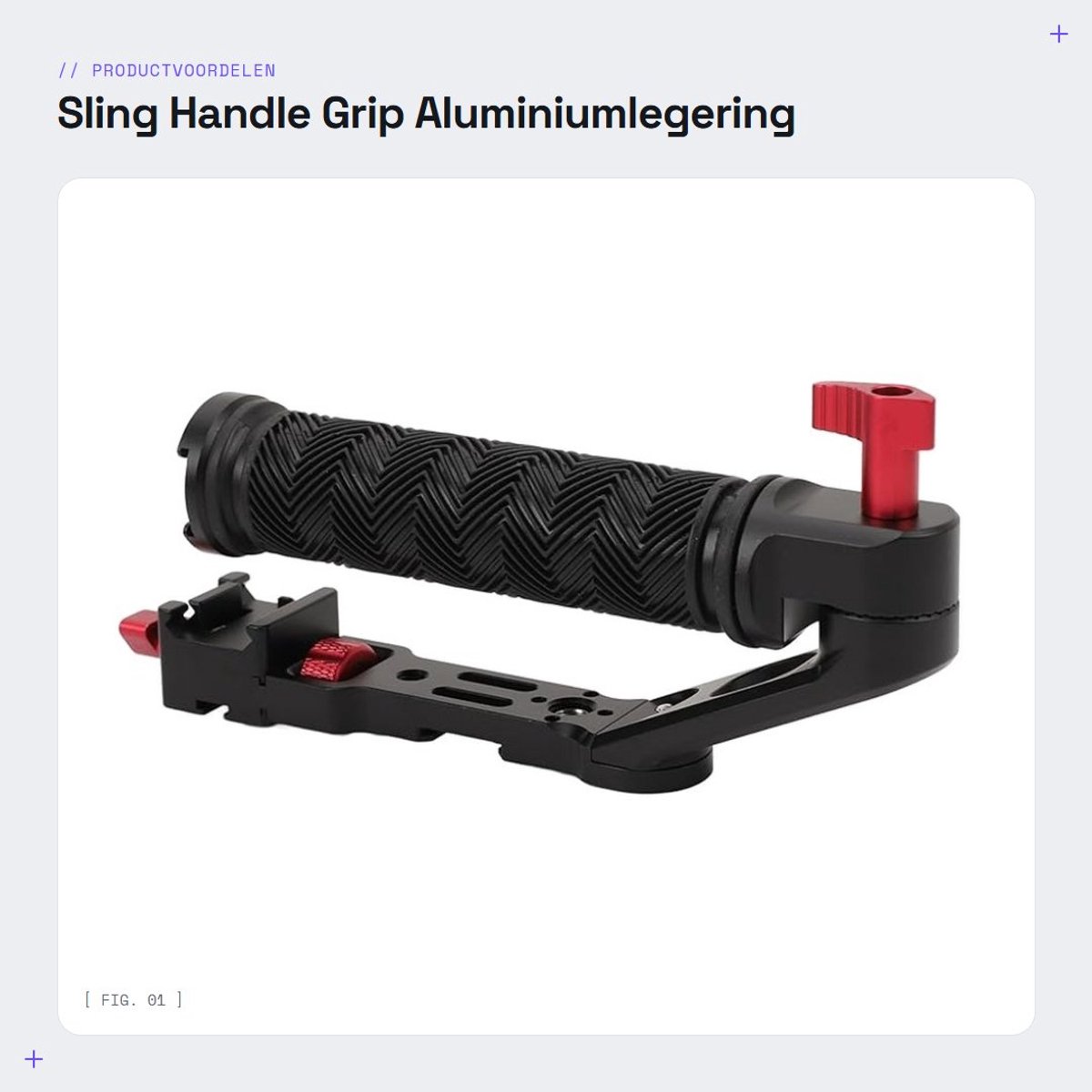 Dailygoods- Handgreep Lichtgewicht Aluminiumlegering - Antislip - Wandbeugel - Verstelbare Handgreep - Compatibel met Ronin RS2/RS3 Mini/RS3 Pro - Snelle Montage - Camera Grip