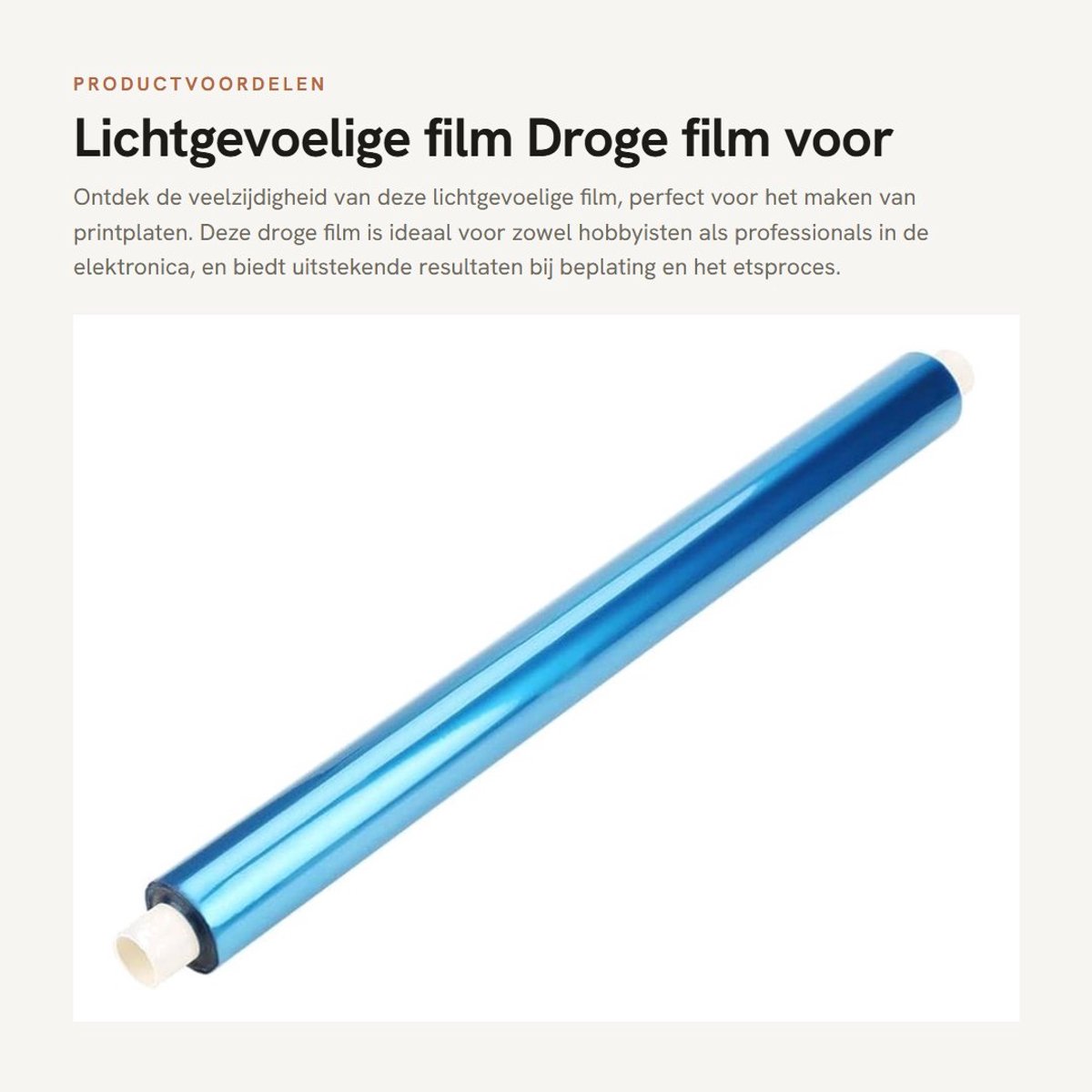 Dailygoods - Lichtgevoelige film - Droge film voor circuitproductie - 5 meter - Fotolakplaat - Geschikt voor beplating en etsproces
