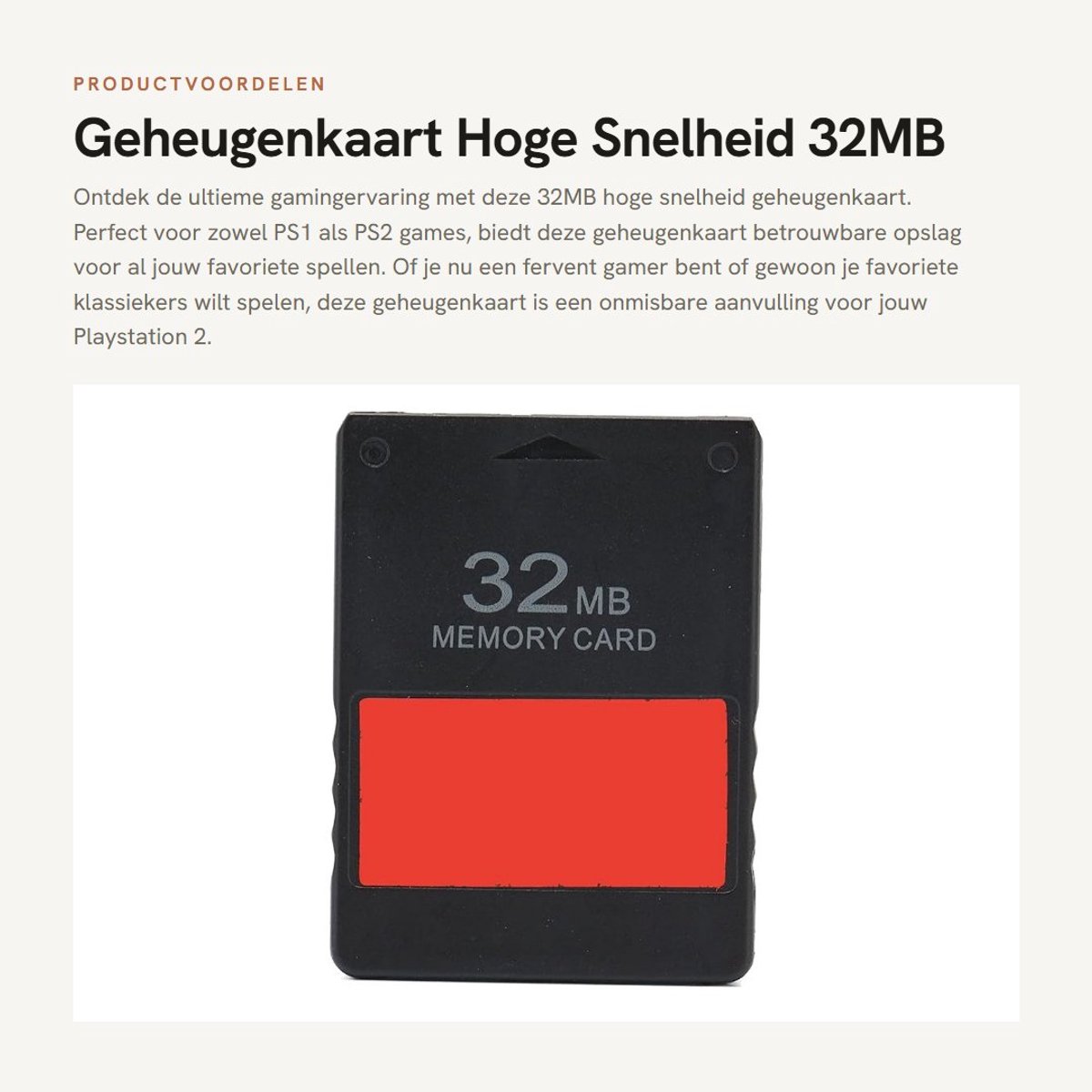 Dailygoods- Geheugenkaart Hoge Snelheid - Geheugenkaart PS2 - Geheugenkaart PS1 - Compatibel met Playstation 2 - ABS Materiaal - Plug-and-play - Gamecard