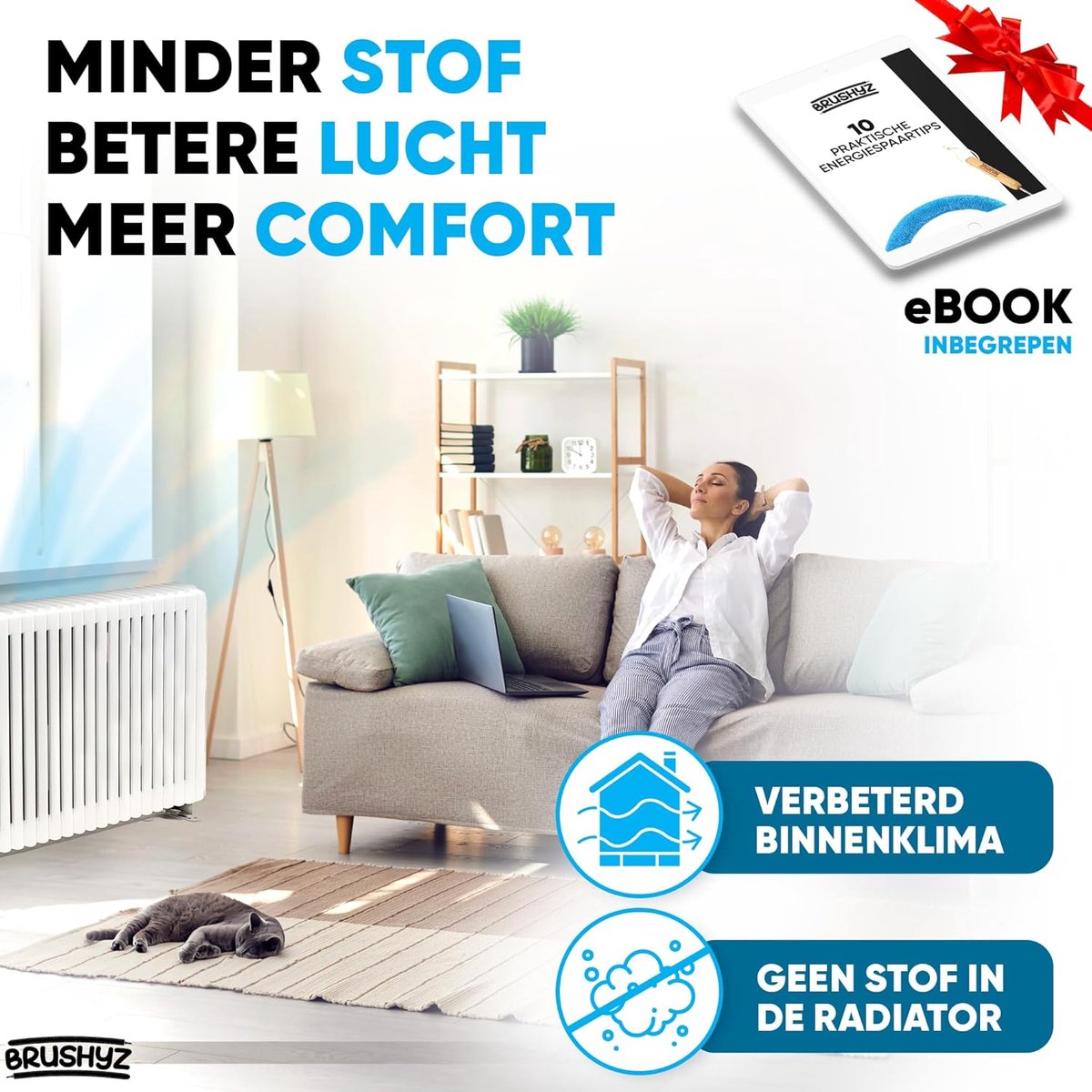 Radiator Borstel - Verwarmingsborstel Flexibel - Stofvrij Maken - Wasbaar Microvezel - 115