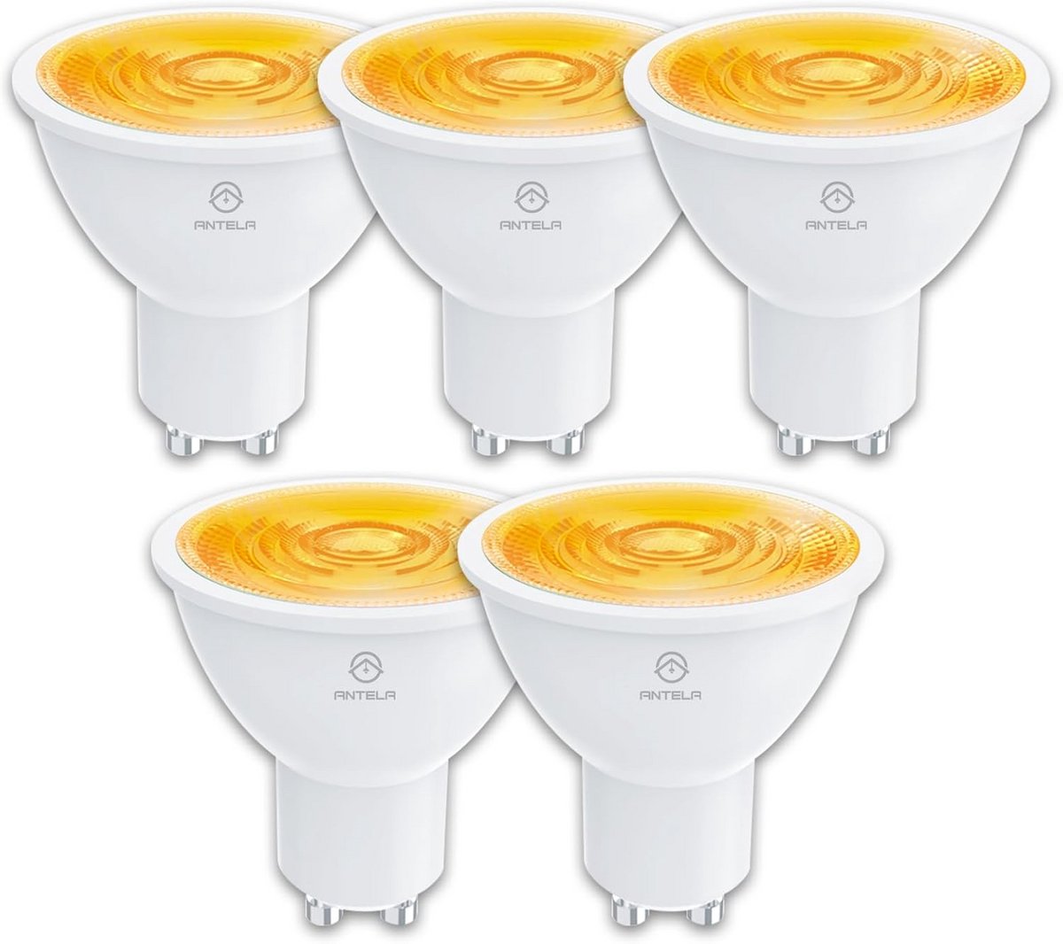 Ledlampen GU10 - Energiezuinig licht - Huisverlichting - Warm wit licht - 5 stuks - Wit