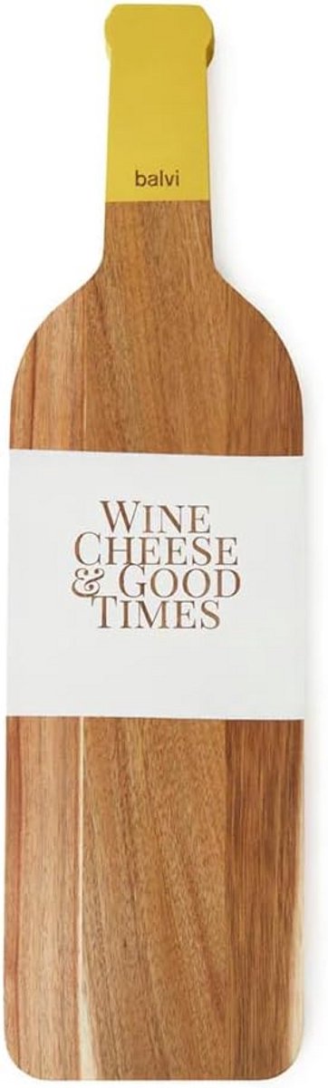 Kaasplank - Houten plank - Hapjes presenteren - Wijnfles design - 58 cm - Houtkleur
