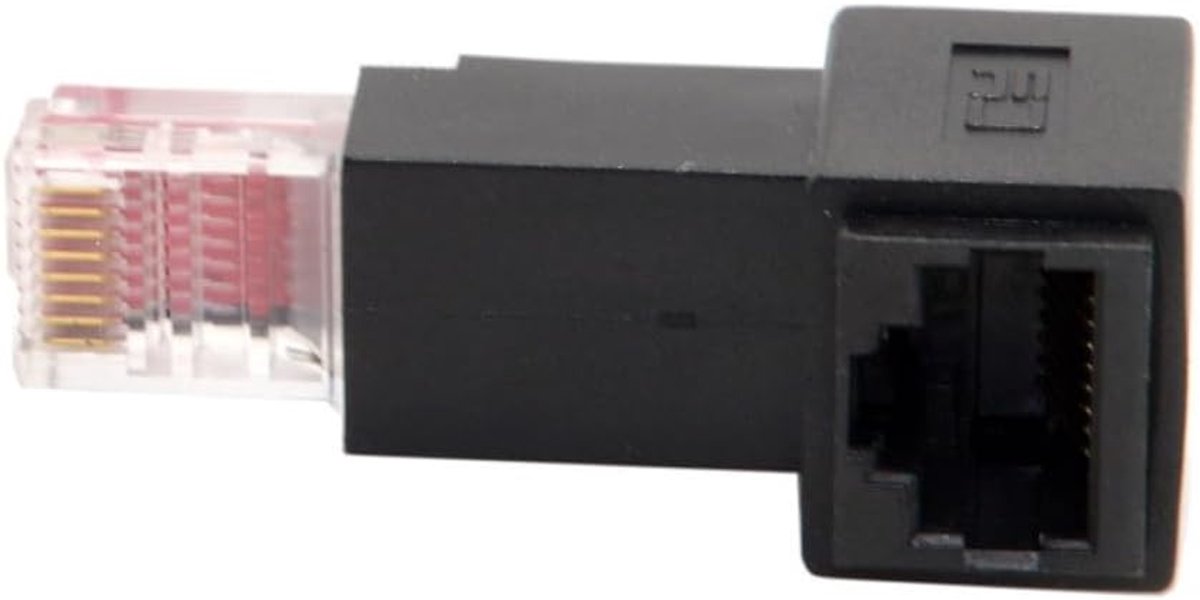Ethernet Adapter Hoek - Netwerk Verlengstuk - Kabelbeheer Optimaliseren - 90 Graden Hoek - 10 cm - Zwart