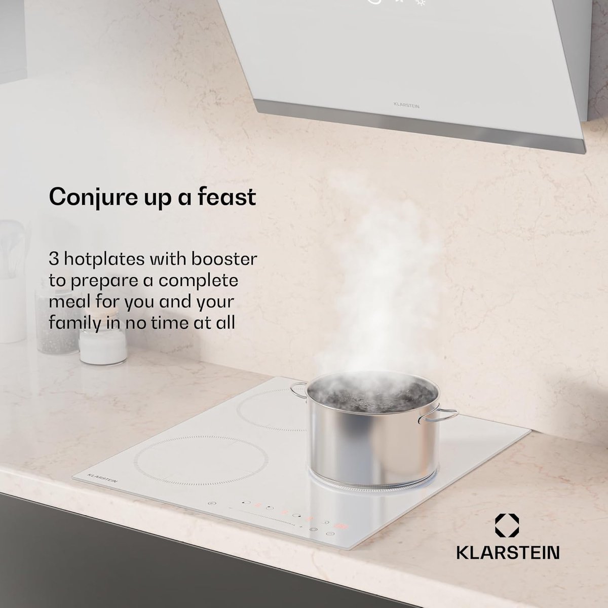 Inductie Kookplaat - Kooktoestel - Snel Koken - Drie Zones - 45 cm - Zwart