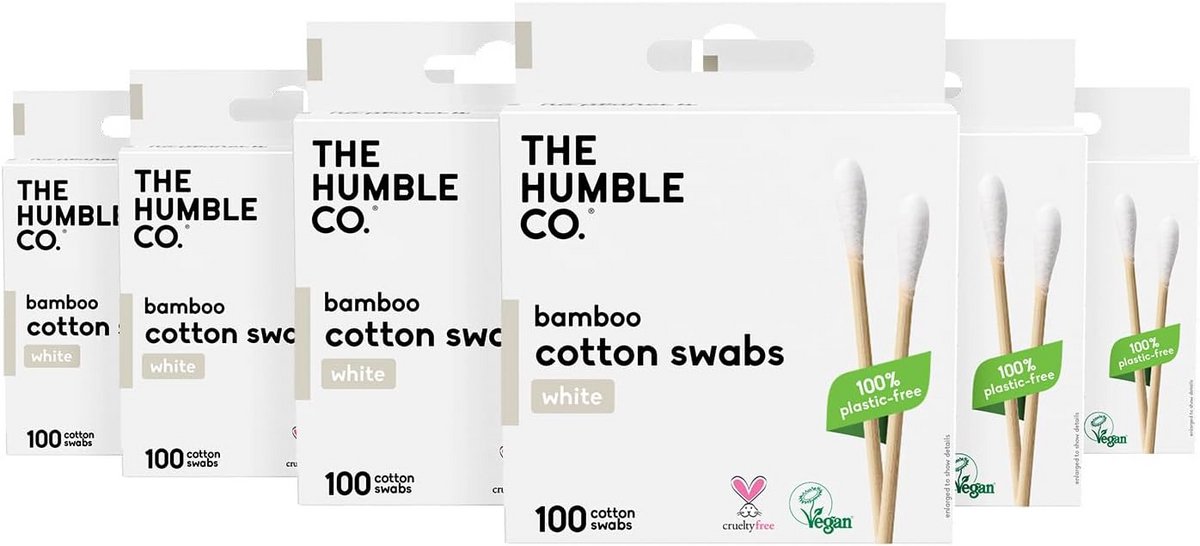 Bamboe wattenstaafjes - Milieuvriendelijke tips - Hygiënisch reinigen - Biologisch afbreekbaar materiaal - 600 stuks - Wit