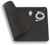 Aardingsmat - 40x60cm - met 5m kabel en adapter - Carbonleder - Zwart - Hoog geleidend - Vegan friendly - Aarding.org