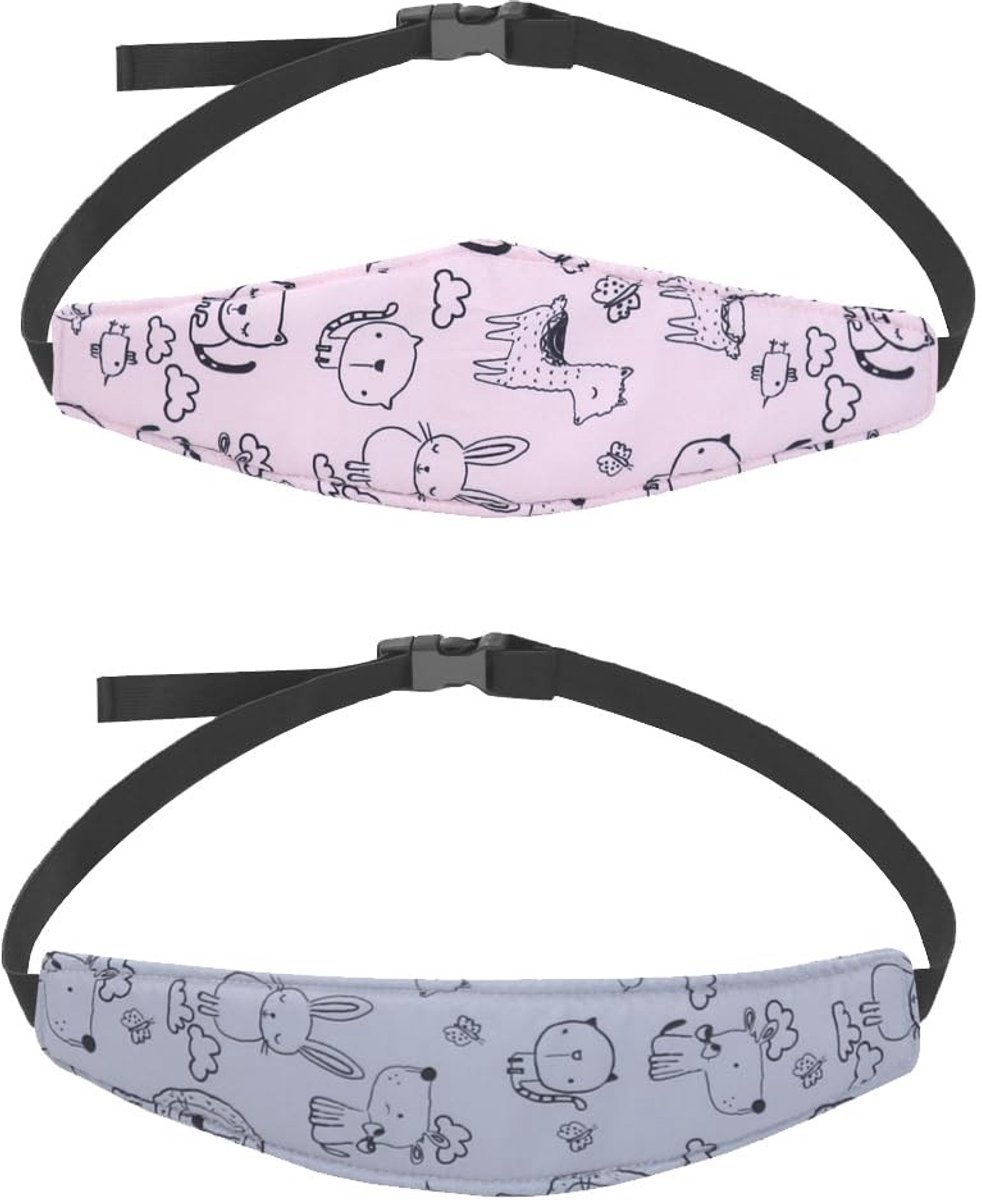 Dailygoods- Hoofdsteun Kinderen - 2 Stuks - Ergonomisch Ontwerp - Hoogwaardig Katoen - Eenvoudig te Installeren - Comfortabel en Duurzaam - Autostoelhoofdsteun