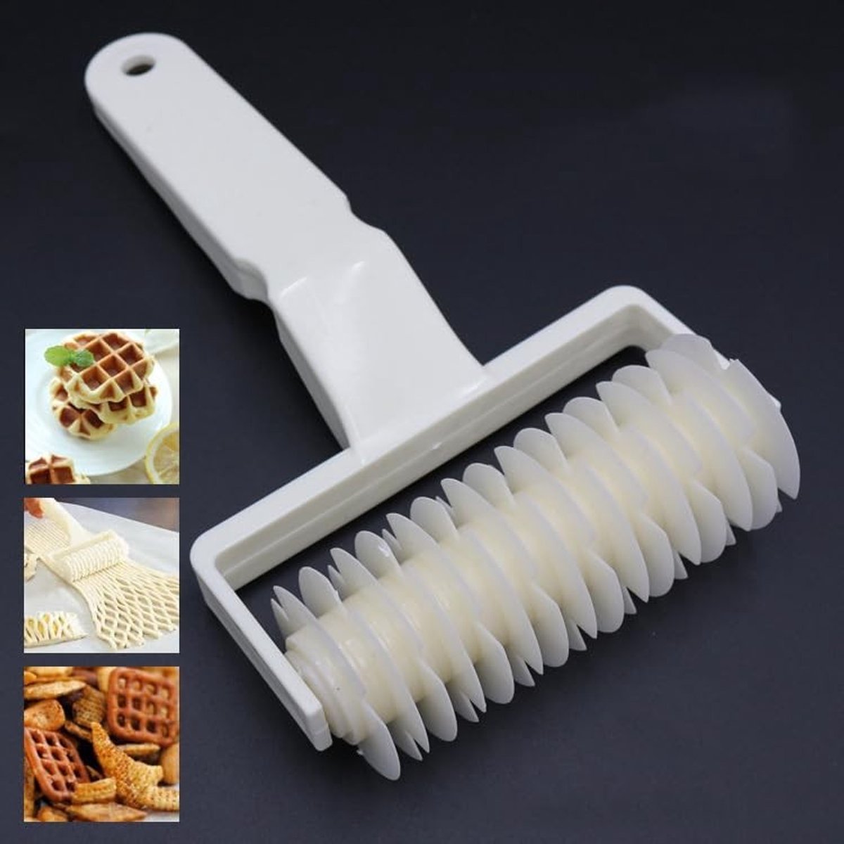 Dailygoods - Gebak Rooster Roller Cutter - Bakgereedschap - Wit - Taart Snijgereedschap - Perfect voor DIY Koekjes - Ideaal voor Bakkerij en Feestjes
