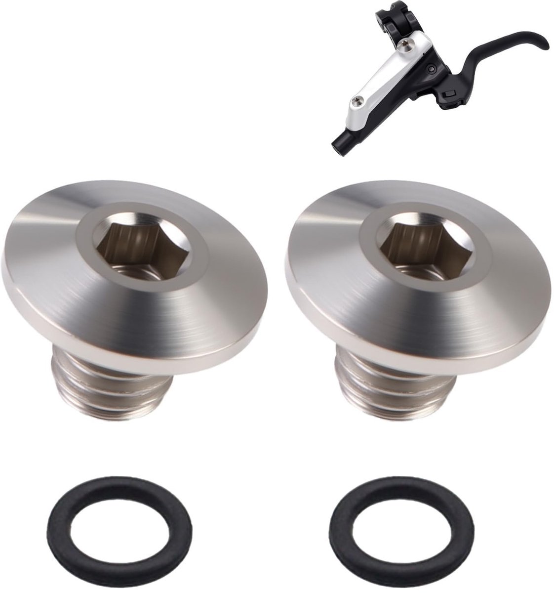 Dailygoods- Fietsontluchtingsschroeven 2 stuks - M5 x 10 mm - TC4-titaniumlegering - O-ringafdichting - Compatibel met Shimano XT/SLX/Zee/Deore LX - Hoge sterkte en corrosiebestendigheid - Ontluchtingsschroeven