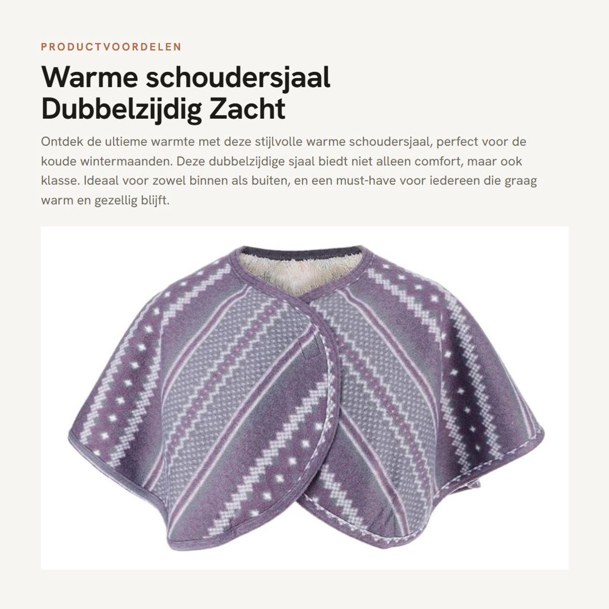 Dailygoods - Warme schoudersjaal - Dubbelzijdig - Zacht pluche - Bescherming tegen kou - Warmtekussen voor schouders en hals - Geschikt voor winter -...