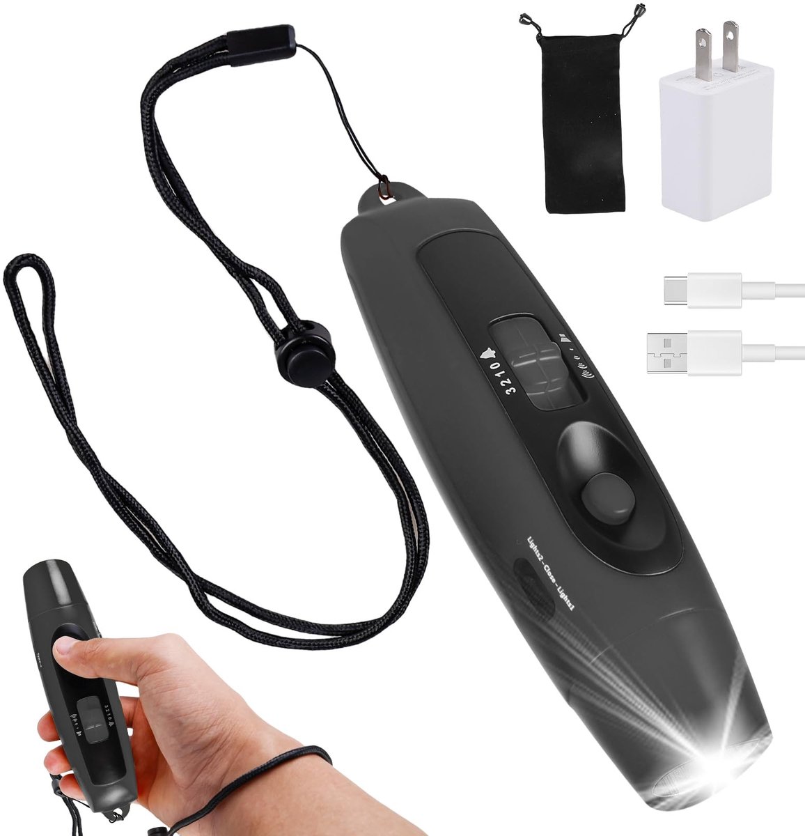 Dailygoods - Elektronische Handfluit met 3 Tonen en LED-modus
