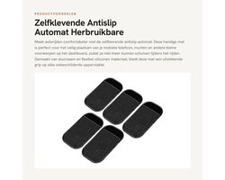 Dailygoods- Antislip Mat - Zelfklevend - 5 Stuks - Voor Dashboard - Mobiele Telefoon - Zwart - 13 x 7 cm - Dashboardmat