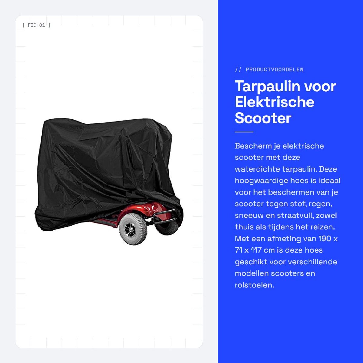 Dailygoods - Tarpaulin voor Elektrische Scooter - Waterdichte Bescherming - Universele Pasvorm - Zwart - Scooterhoes - Bescherming tegen Weerselemente...