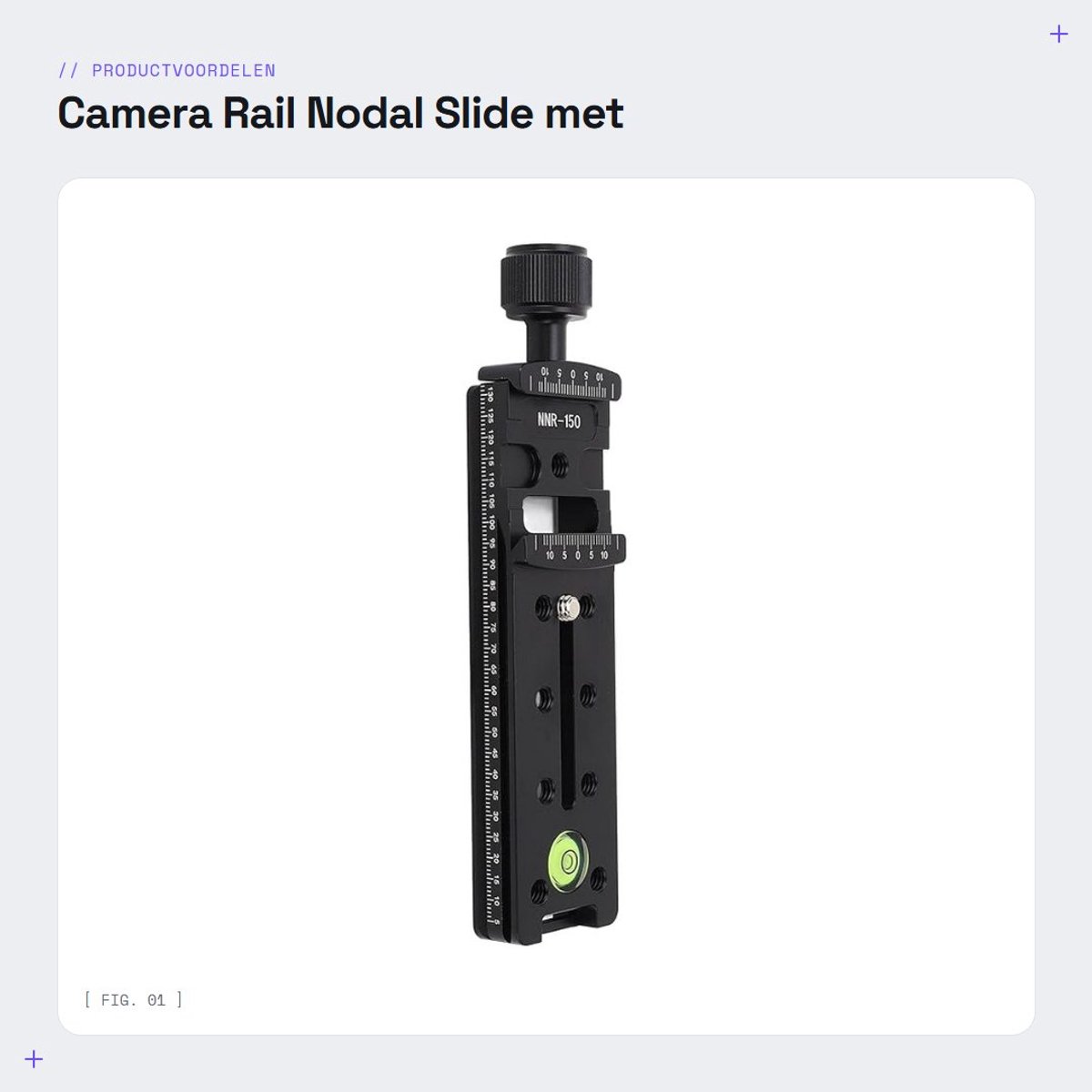 Dailygoods- Nodal Slide Aluminium Legering - Camera Rail - ARCA Knopklem - 2-Weg Slot - 38 mm - Voor Panorama/Macro Fotografie