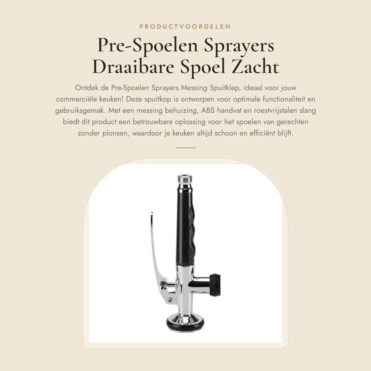 Dailygoods- Spuitklep Messing Behuizing - Draaibare Hoofdtuit - Roestvrij Stalen Slang - ABS Handvat - Praktische Spray Functie - Keukenkranen