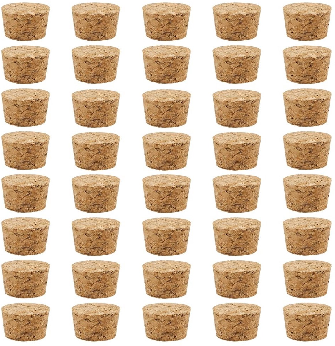 Dailygoods- Kurkpluggen 40 stuks - Taps toelopend - 17/21 mm - Vervangende kurken - Luchtdicht - Voor glazen flessen en ambachten