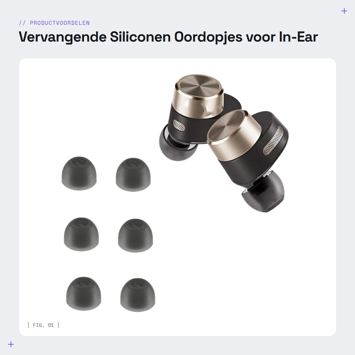 Dailygoods - Vervangende Siliconen Oordopjes voor In-Ear Hoofdtelefoon 6 Stuks