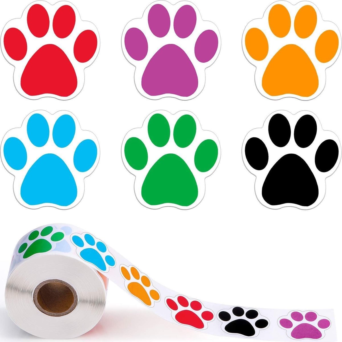 Dailygoods- Beloningsstickers 500 stuks - Dierenstickers - Motivatiestickers - Kleurrijke stickers - 2.5 cm - Hoogwaardige kleefstof