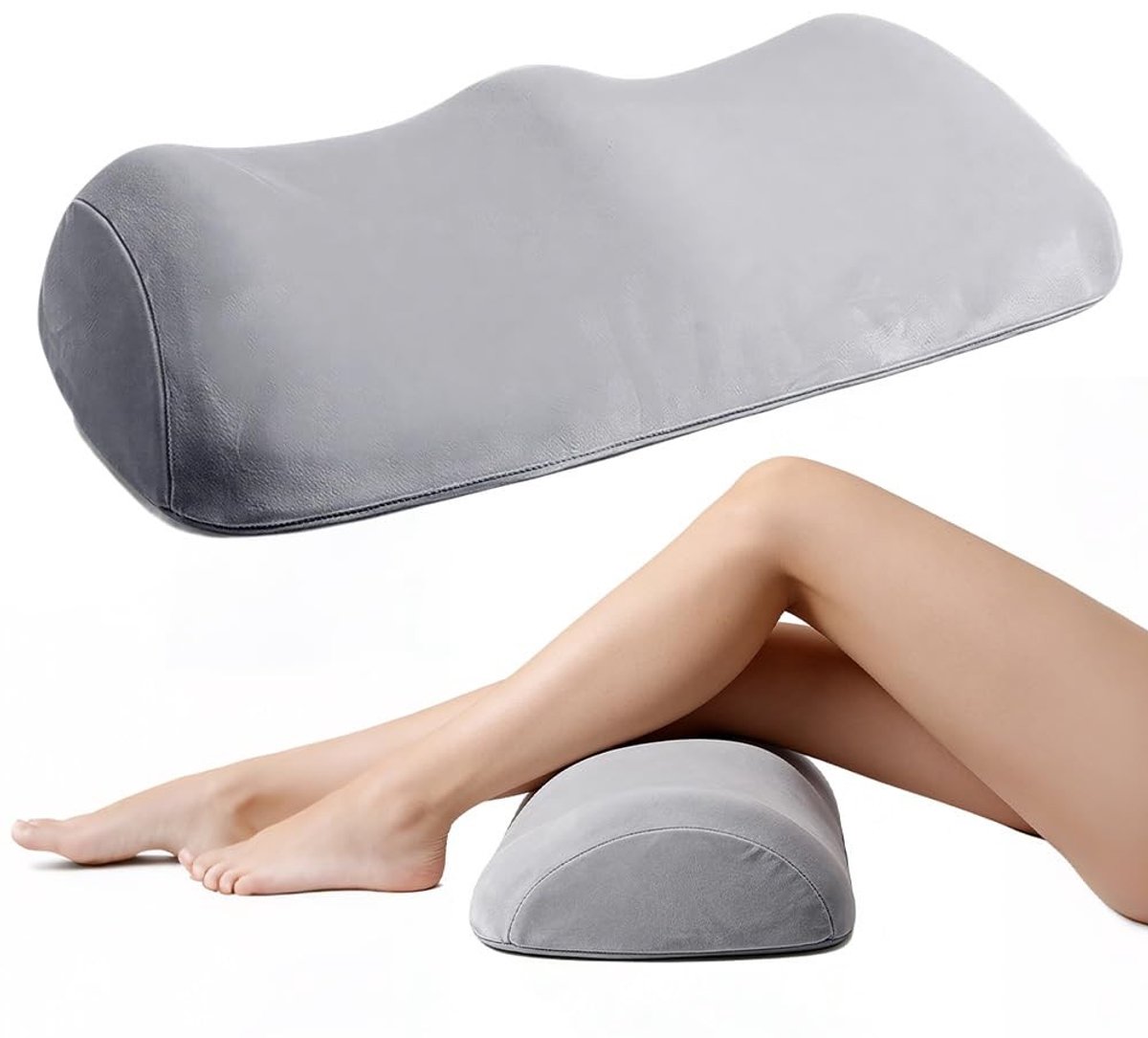 Dailygoods- Kniekussen Ergonomisch - Aderkussen - Beenverhogingskussen - Geheugenschuim - Ondersteuning - 55 x 30 x 14,5 cm - Beensteun