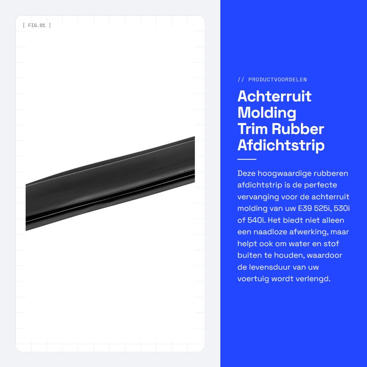 Dailygoods- Afdichtstrip Vervanging 51318159785 - Rubber Strip - Zelfklevend - Afdichtstrip Douchedeur - Afdichtstrip Fornuis - Geschikt voor E39 525i/530i/540i - Rubberstrip