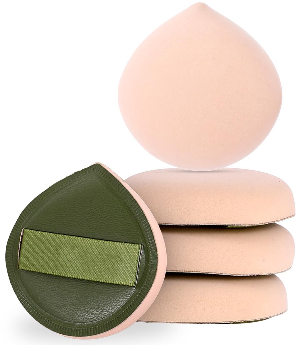 Dailygoods- Make-up Sponzen 5-Pack - Latexvrije Mengsponzen - Kussenpuffs - Poederdonsjes - Groen - Dual-use Nat/Droog - Make-up Applicators