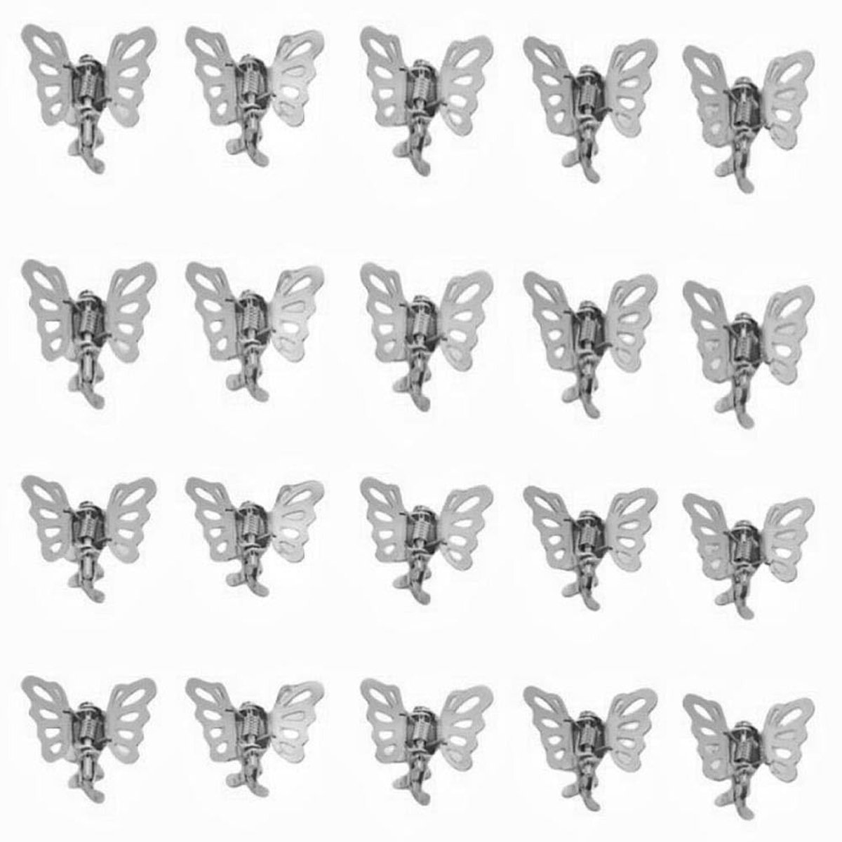 Dailygoods- Haarclips 20 Stuks - Mini Vlinder Haarclips - Metalen Klauwclips - Haaraccessoires Voor Meisjes - Cadeau Voor Vrouwen - 2,2 x 1,4 cm - Haarspeldjes