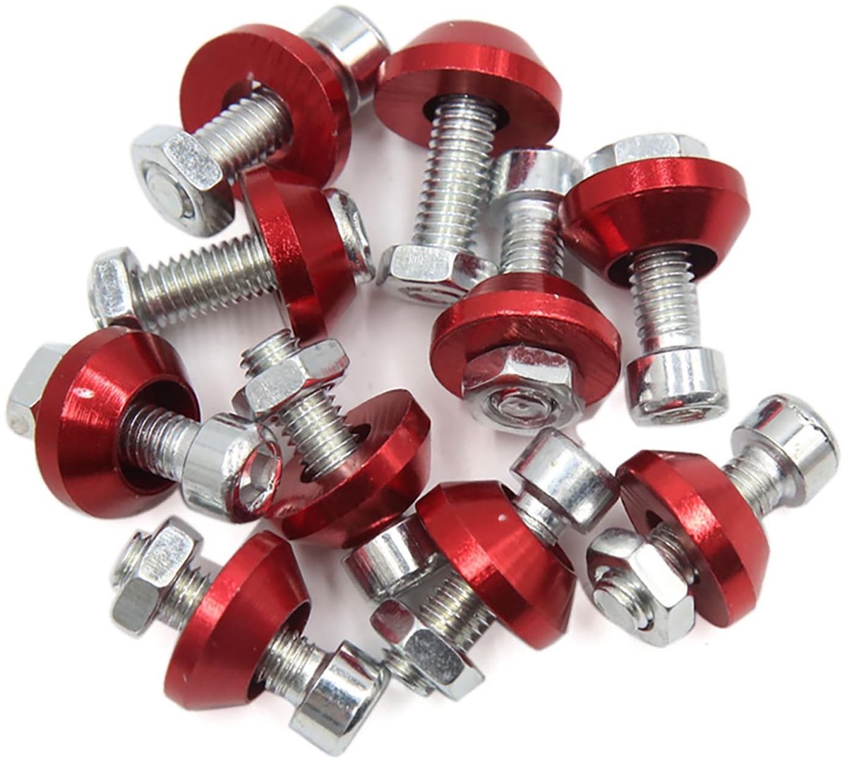 Dailygoods- Schroeven set van 10 stuks - Schroeven voor kentekenplaatframe - Bevestigingen voor motorfietsen - Stijlvolle accessoires - Eenvoudig aan te brengen - 6 mm schroefdraaddiameter - Kentekenplaatschroeven