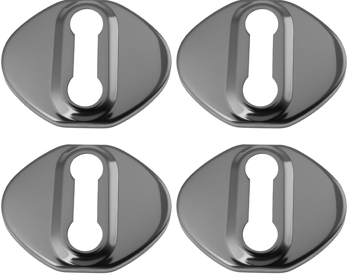 Dailygoods - Set van 4 Roestvrij Stalen Deurslot Covers voor Auto's