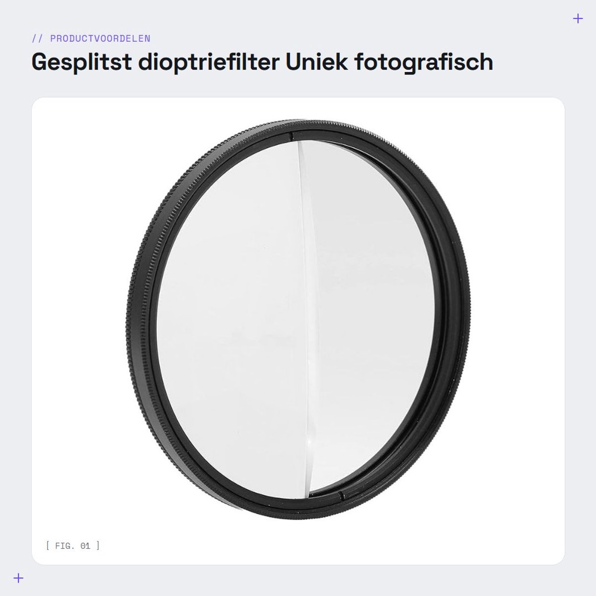 Dailygoods- Dioptriefilter 77 mm - Gesplitst Prisma - Optisch Glas - Hoge Opnamehelderheid - Universeel voor Camerafotografie - Eenvoudig te Installeren - Camerafilter