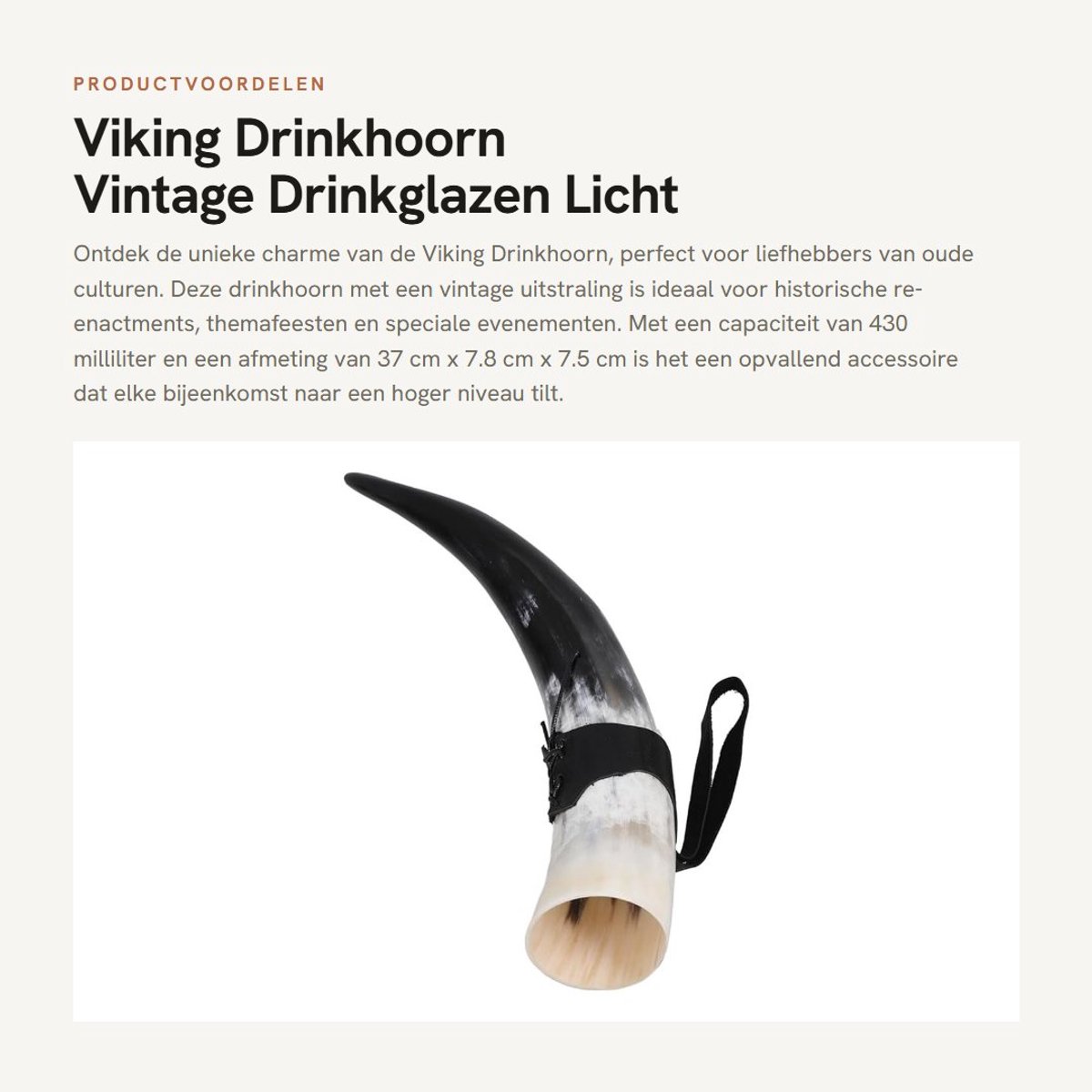 Dailygoods- Drinkhoorn Vintage - 2 Stuks - Draagbaar - Outdoor Avonturen - Historische Re-enactments - Flesopener Vikinghoorn - Drinkbeker