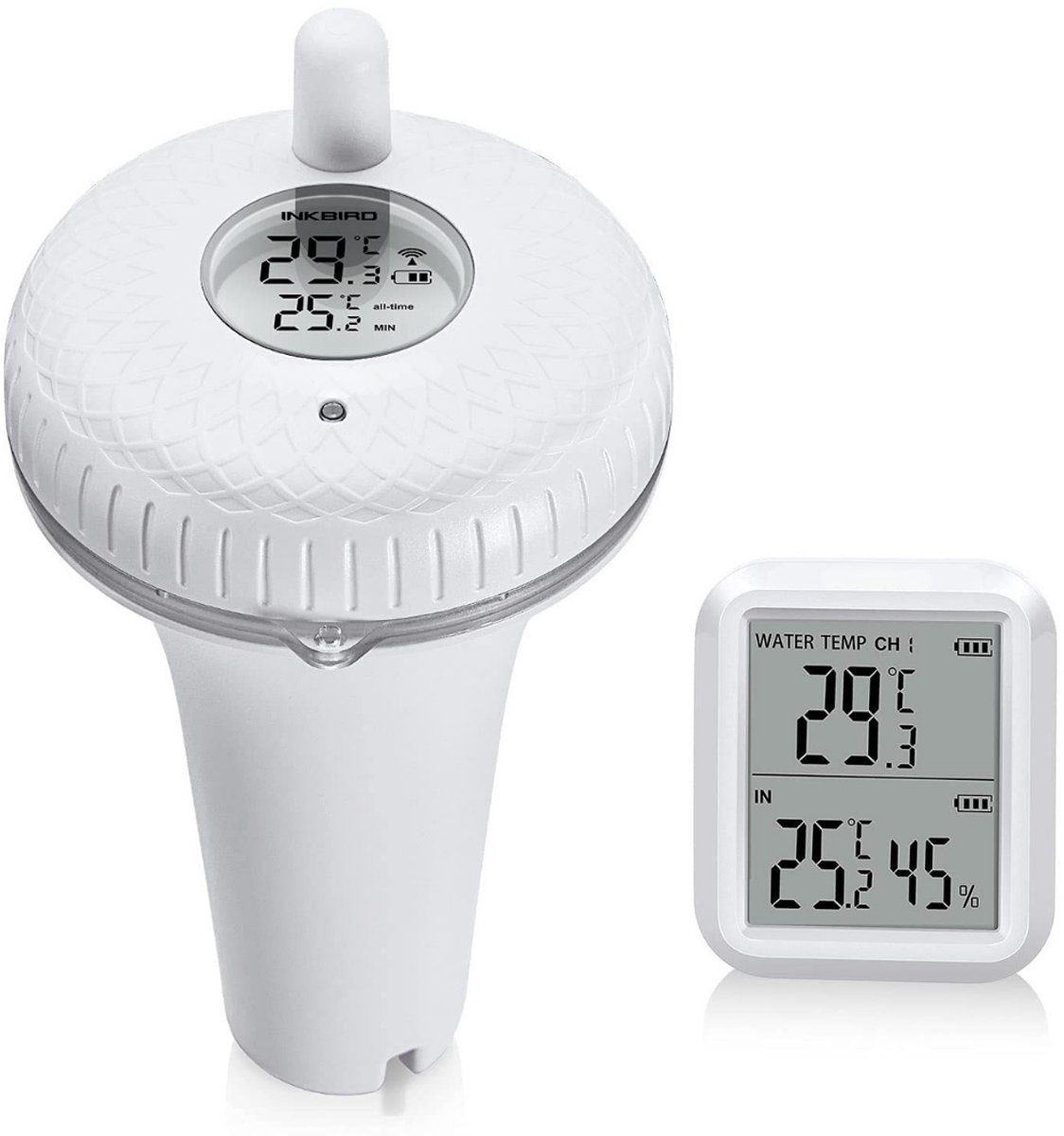 QUOVO® Zwembad Thermometer - Waterthermometer - Zwembad Thermometer Drijvend - Wit - 8cm x 8cm x8cm