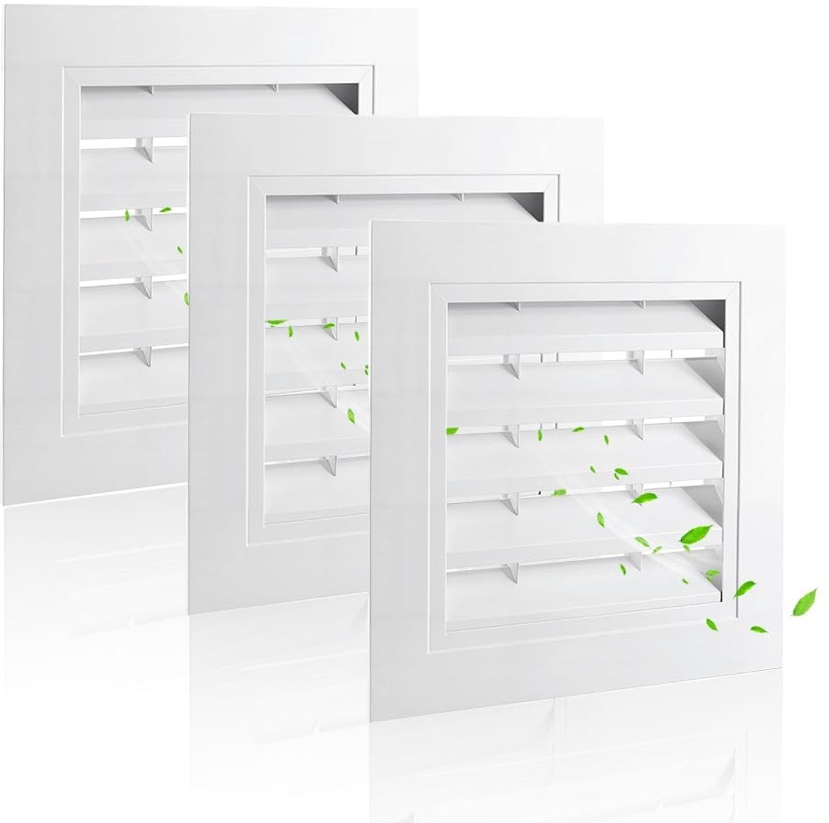Dailygoods- Ventilatieafdekking Robuust Aluminium - Ventilatierooster Wit - Vierkant Design - 25 x 25 x 3,8 cm - Duurzaam - Bescherming tegen Regen en Vuil