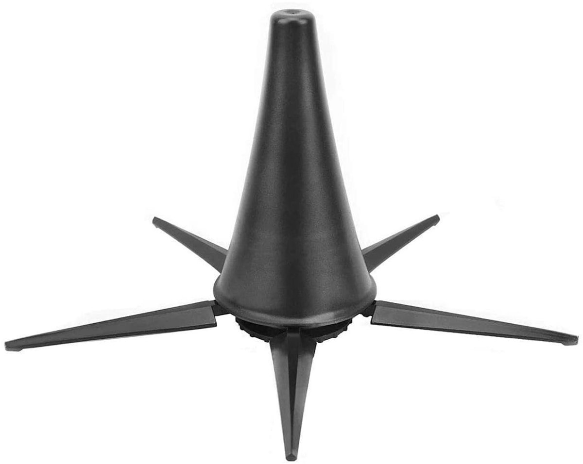Dailygoods- Klarinetstandaard Draagbaar - Split Design - Muziekstandaard voor Hobo/Fluit - Stabiele Basis - Opvouwbaar - Zwart