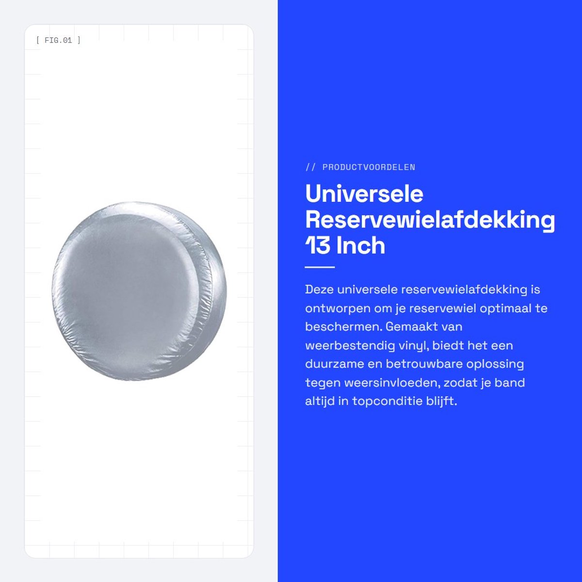 Dailygoods- Reservewielafdekking Waterdicht - Universele 13 Inch - Bandafdekking - Aanhanger/Auto - PVC Kunstleer - Eenvoudige Installatie