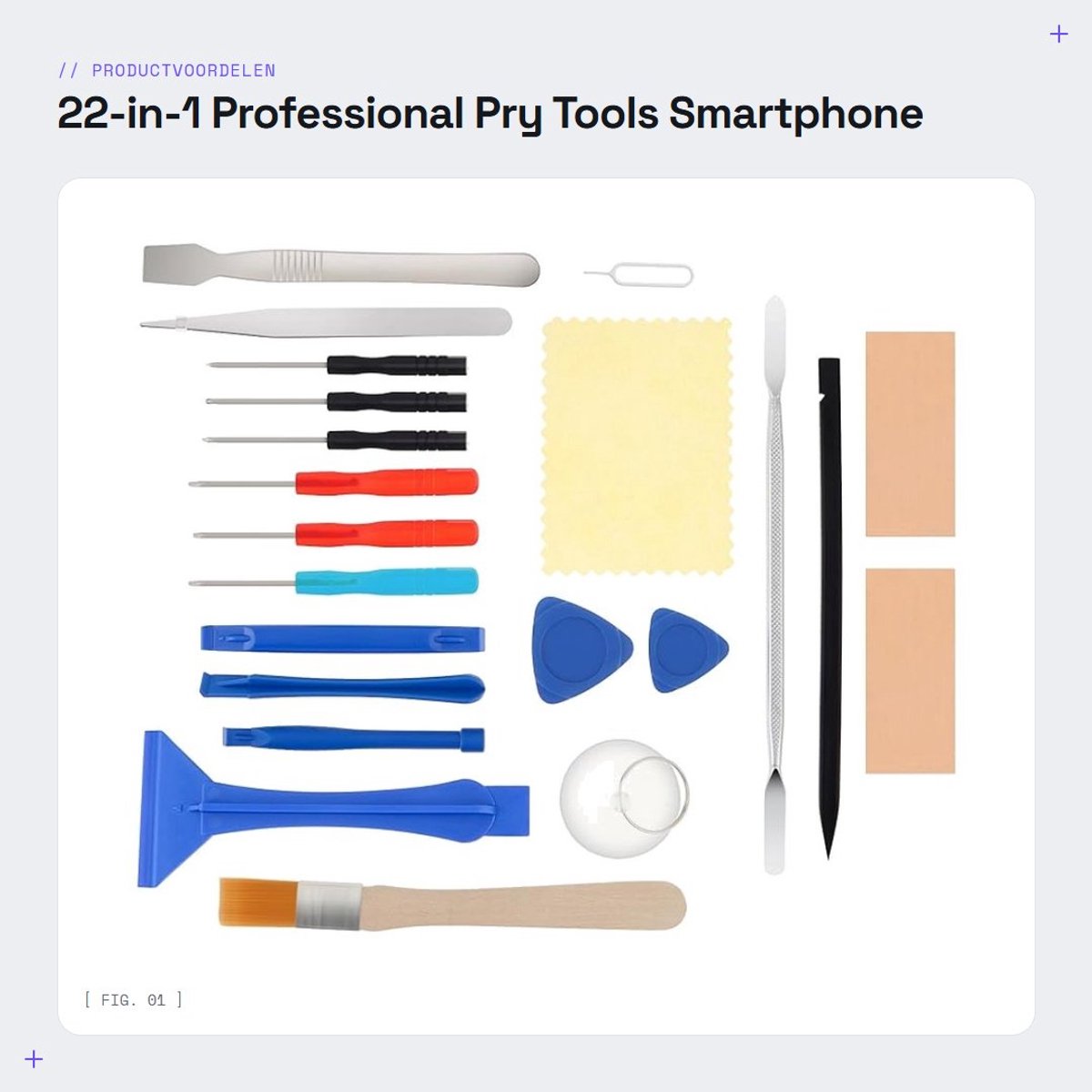 Dailygoods- Reparatieset Professionele Gereedschapset - Smartphone Reparatie - Lichtgewicht - Herbruikbaar - Inclusief Zuignap - Ideaal voor iPhone - Reparatietools