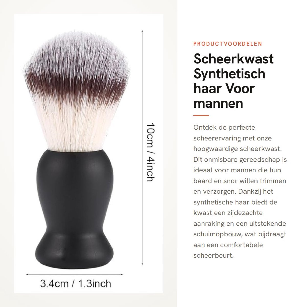 Dailygoods- Scheerkwast Synthetisch Haar - Scheerset - Scheerzeep voor Mannen - Scheerkom - Scheerkwast met Houder - Kapsalon Gereedschap - Scheerborstel