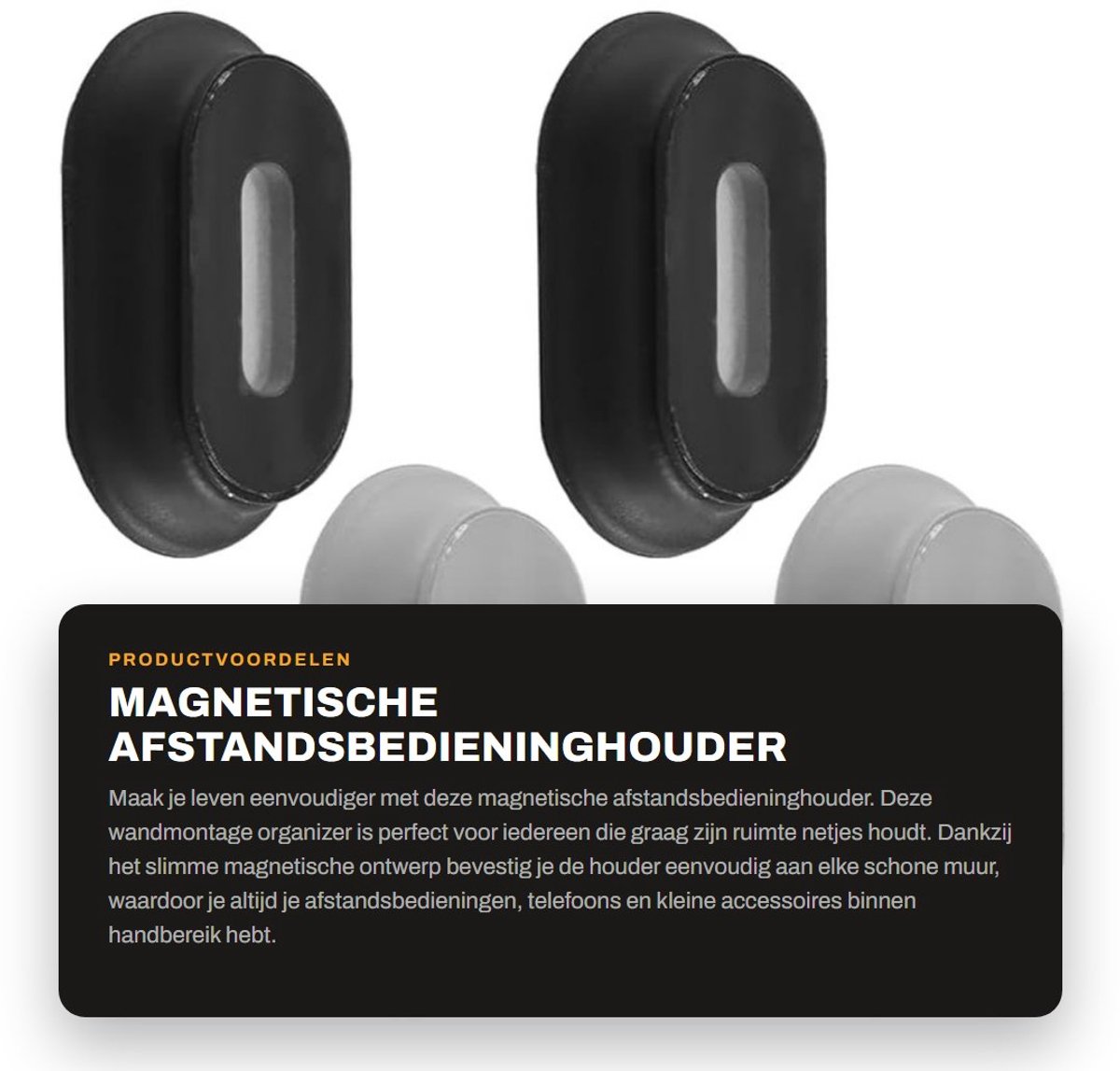 Dailygoods- Afstandsbedieninghouder Magnetisch - Organizer Keuken - Organizer Bureau - Organizer Wandmontage - Ruimtebesparend - Multifunctioneel Gebruik