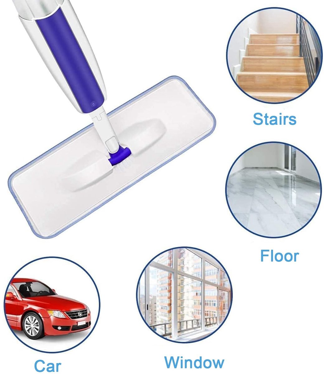 Dailygoods- Microvezeldoeken 2 Stuks - Wasbare Reinigingsdoeken - Dweilen voor Spray-Moppen - Harde Oppervlakken - Machinewasbaar - Grondige Reiniging - Dweilpads