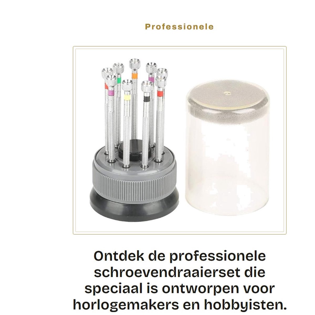 Dailygoods - Professionele schroevendraaierset - precisiehorloge gereedschap - metaal - 9-delige set - geschikt voor horloge reparatie - transparant