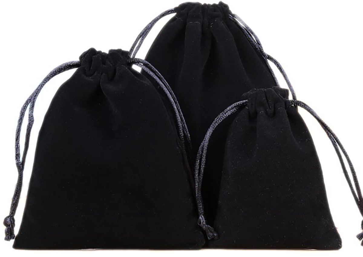 Dailygoods- Sieradenzakjes 12 stuks - Fluwelen Zakjes - Trekkoord - Cadeauzakjes - Kleine Opbergtas - 7 x 9 cm - 21 Patronen beschikbaar