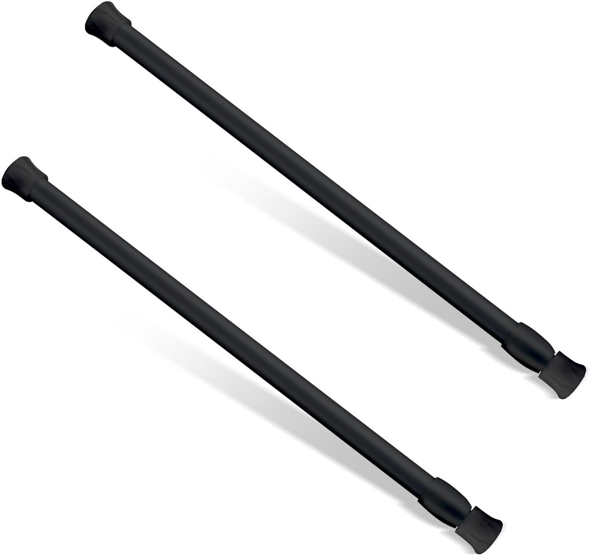 Dailygoods- Spanstang Uitschuifbaar - 2x Raambeveiligingsstangen - Verstelbare Gordijnroede - Staal/Rubber - Zwart - Verbeterde Veiligheid - Raambeveiliger