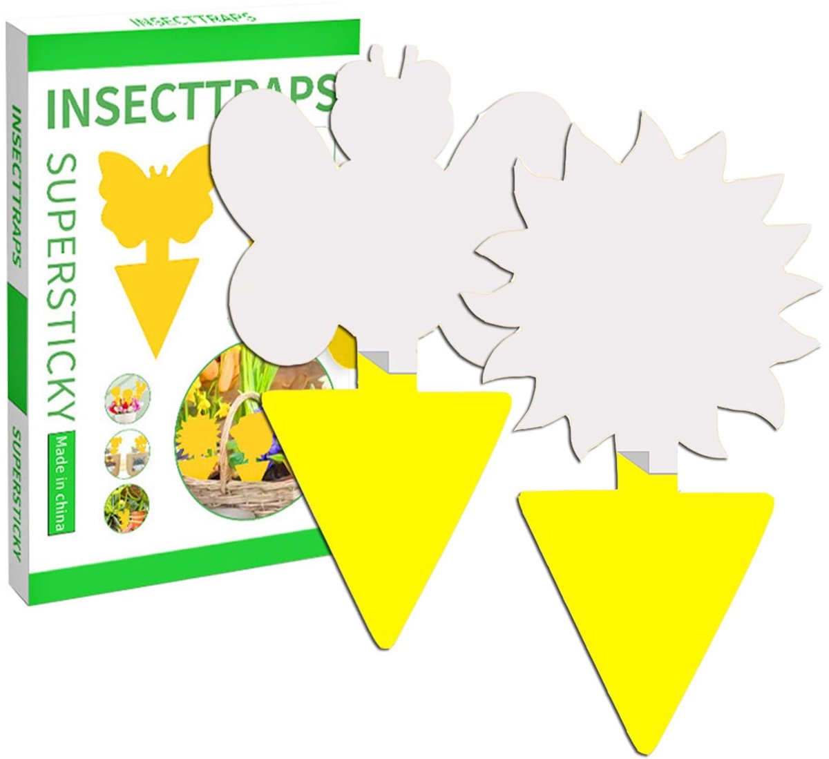 Dailygoods- Vliegenval Groot Vanggebied - Gele Platen - Plakval - Voor Kamerplanten - Tegen Schimmelmuggen - 40 Stuks - Insectenval