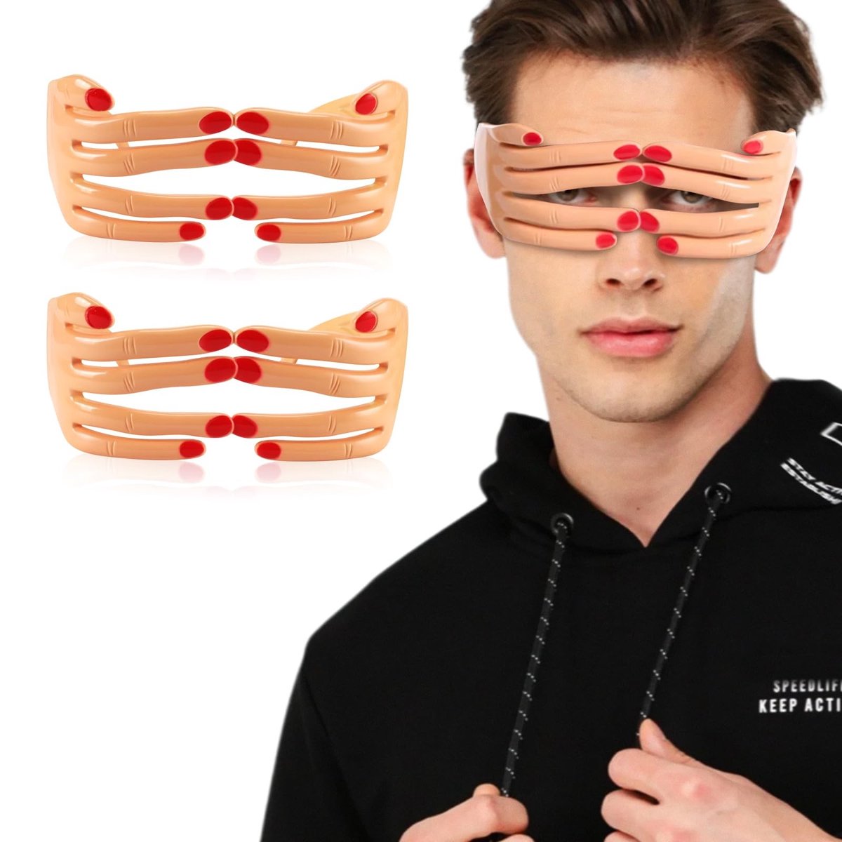 Dailygoods- Zonnebril Vingervormig - Grappige Zonnebril - Feestbril - Zonnebrillen - 2 Paar - Duurzaam en Lichtgewicht