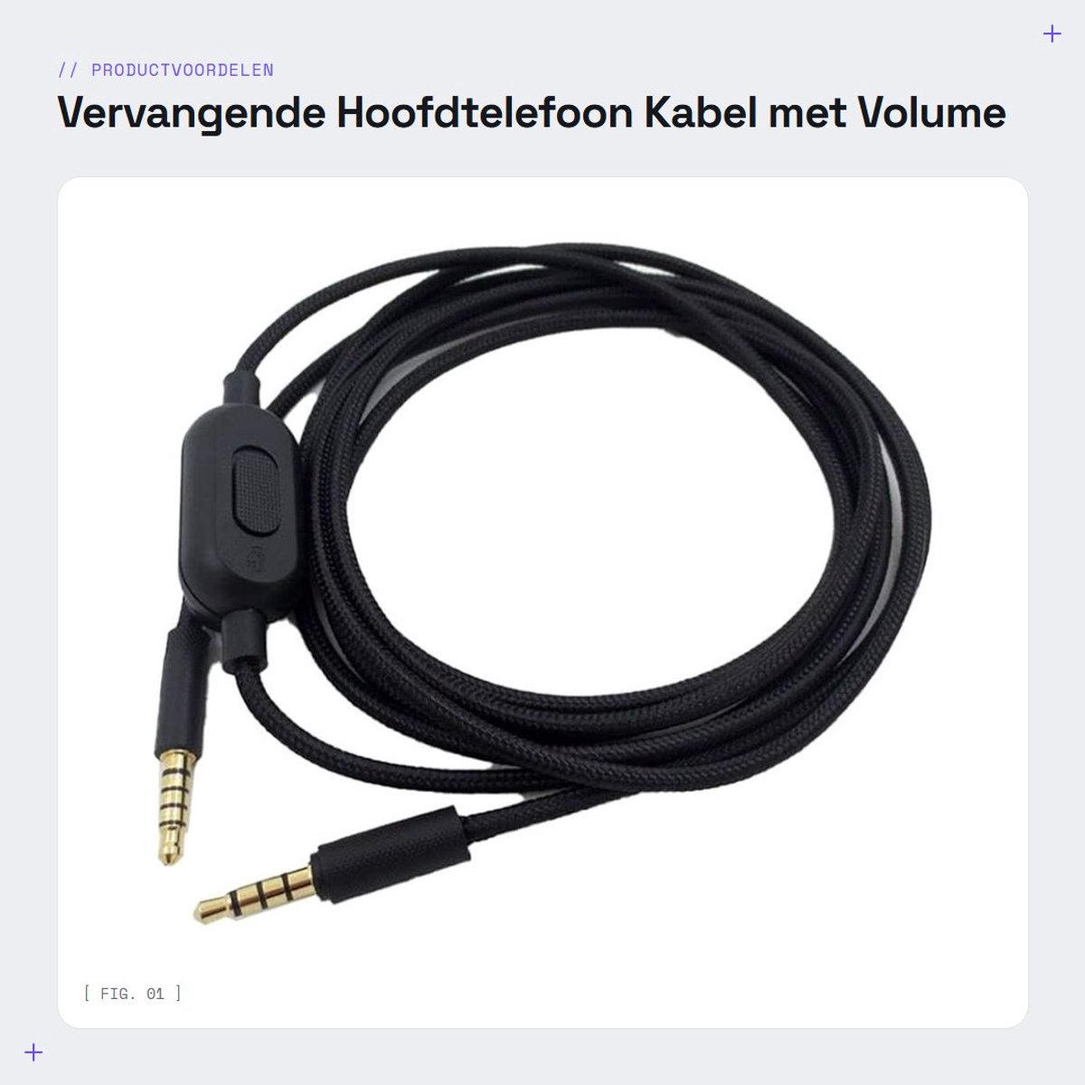 Dailygoods - Vervangende Hoofdtelefoon Kabel met Volume Controle